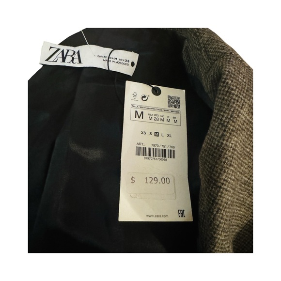 Zara brown blazer with pockets size M NEW - Picture 4 of 9